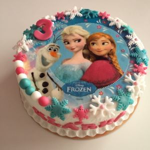 Dort bílý - Ledové královtsví s jedlým papírem Anna, Elsa a Olaf